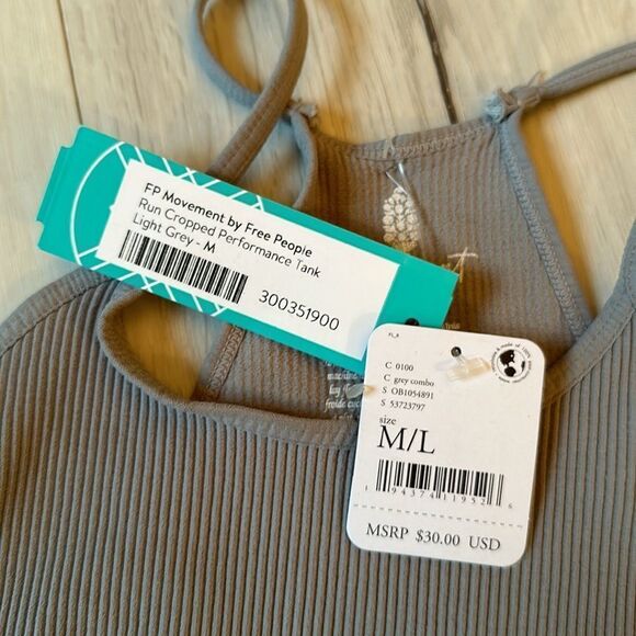 FP Movement by Free People Cropped Run Performance Tank Top-Women's M Grey Nwt - Picture 6 of 7